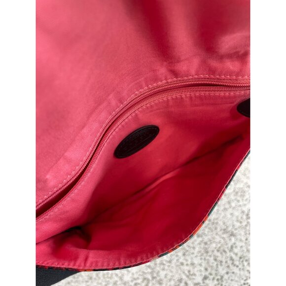 Fossil Keyper Mini Crossbody Bag Floral Coated Canvas Flap Front Black Orange - Picture 7 of 8